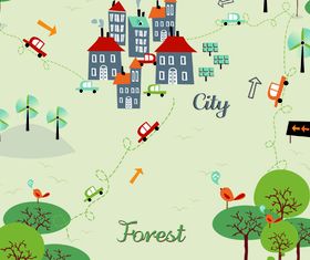 Cartoon green world 6 vector