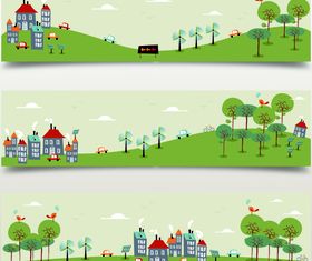Cartoon green world 8 vector