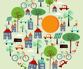 Cartoon green world 9 vector