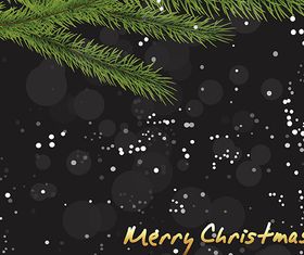 Green Branches Christmas Background set vector