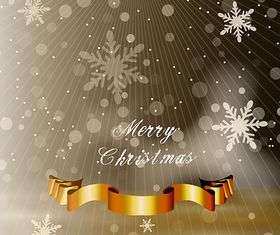 Snow ribbon christmas background vector material