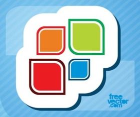 Colorful Vector Sticker set