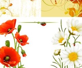 Bright flowers illustration creative vector