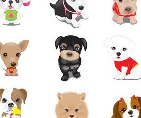 Cute Small Puppies vector