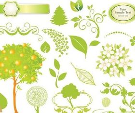 Stylish Nature Elements set vector