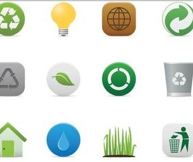 Cute Eco Style Icons vectors