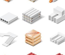 Different Building Materials vector
