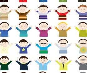 Cute kids free shiny vector