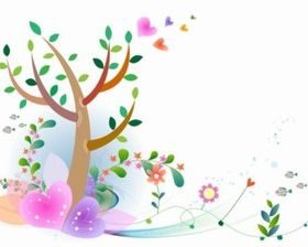 Elegant spring painting vectors