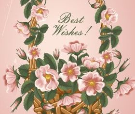 Bright flower set vector