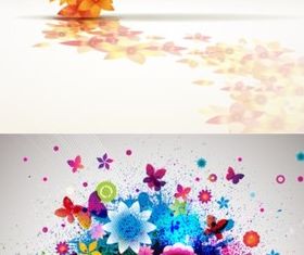 Brilliant flower set vectors