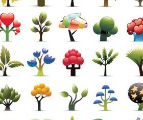 Creative cartoon trees vector