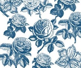 Bright hand-painted flowers vector