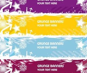 Grunge Star Banners set vector