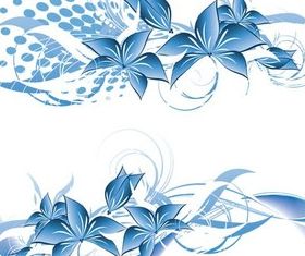 Blue Flowers Elements vector