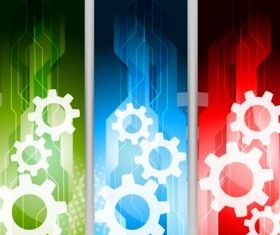 Colorful gear background vector graphics
