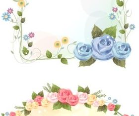 rose vine border vector