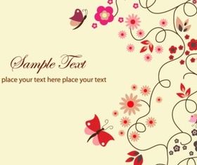 Simple flower vine set vector