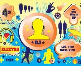 Electro Music set vector