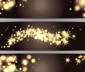 Star christmas banner 3 set vector