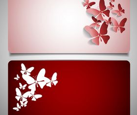 Butterflies cards 01 set vector