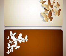 Butterflies cards 02 set vector