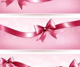Pink Banners with Ribbons vector