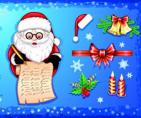 Santand Christmas Ornament set vector