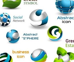 3D Spheres Icons shiny vector