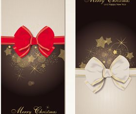 Christmas bow cards 1 design vector