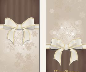 Christmas bow cards 2 design vector