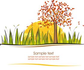 Autumn tree background 3 shiny vector