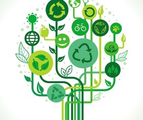 Eco tree infographics vector