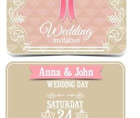 Wedding Invitation Card 3 shiny vector