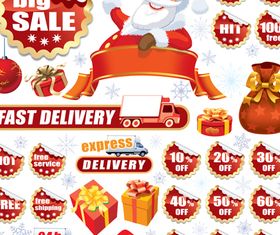 Christmas big sale tags 1 vector