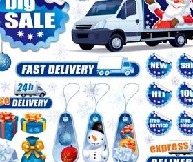 Christmas big sale tags 2 vector