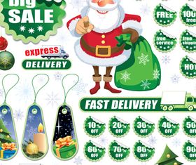 Christmas big sale tags 3 vector