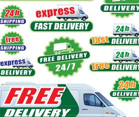24h Delivery tags vector
