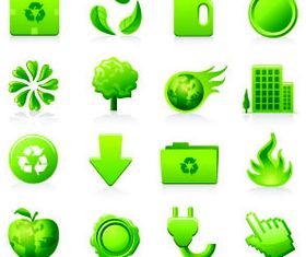 Eco Green Icons 6 vector graphics