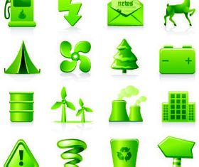 Eco Green Icons 7 vector graphics