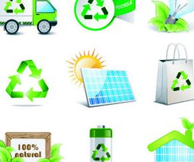 Eco Green Icons 9 vector graphics