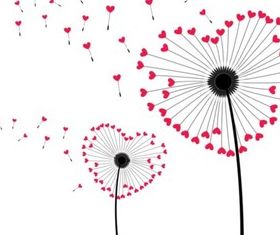 Cartoon love dandelion design vector