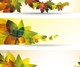 Bright leaves set vector