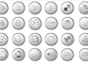 Silver Social Icons vector