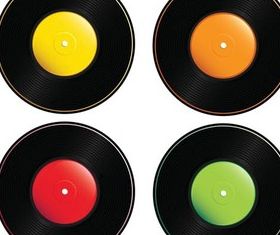 Colorful Music Record vector graphic