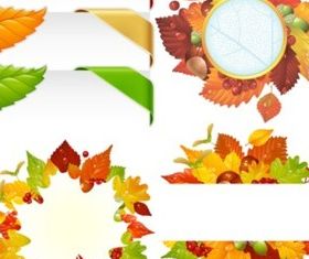 Bright autumn frame vector