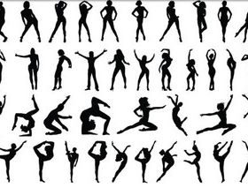 Gymnasts graphic vector