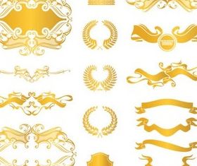 Different Gold Elements vector