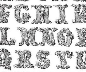 Ornament Alphabet vectors material
