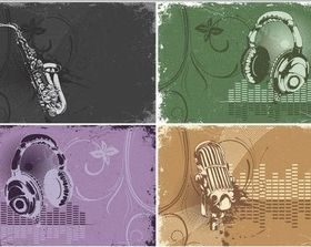 Music Style Backgrounds vector design